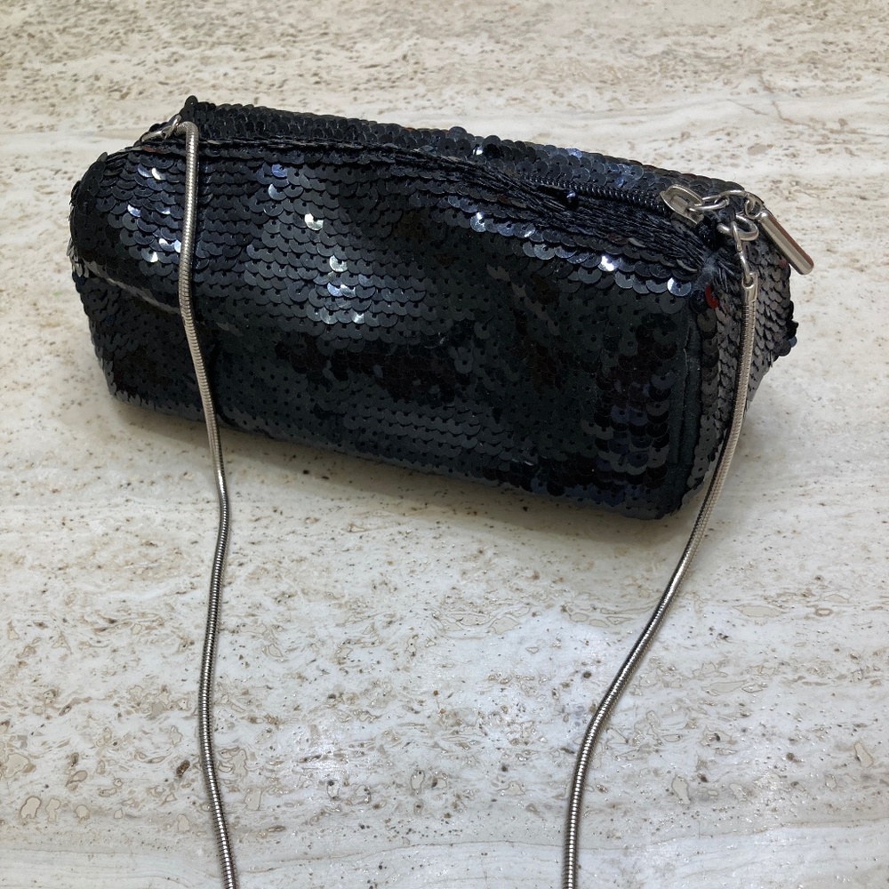 ALDO Sparkly Black Sequins Small Bag With Chain